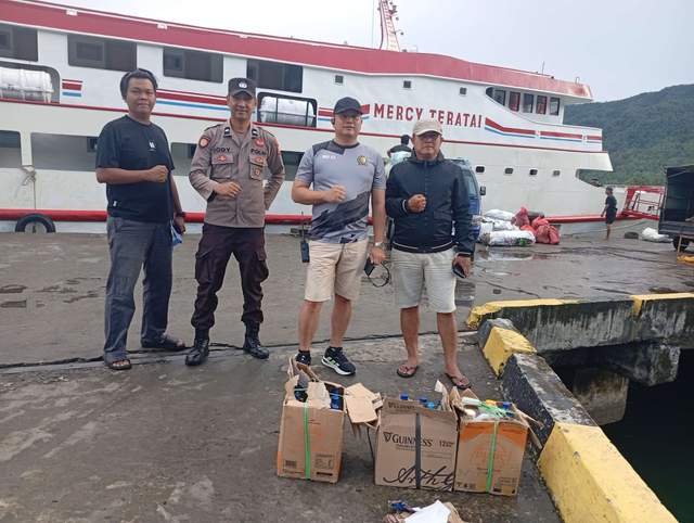 Polsek Tahuna Razia Minuman Beralkohol Tanpa Ijin 