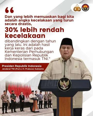 Presiden  Apresiasi  Polri Dalam Penurunan Angka Kecelakaan Lalulintas