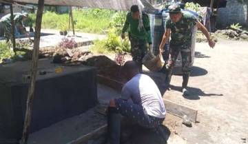 Satgas TMMD ke 124 Bangun Tandon Air di Desa Naha Satu