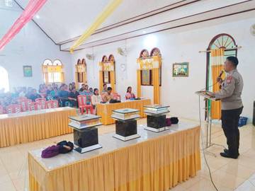 Polsek Tabukan Tengah Himbau Warga Gereja  Jaga  Kamtibmas