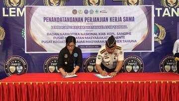 Lapas Tahuna dan BNN Bersinergi Wujudkan Lingkungan Bersinar 