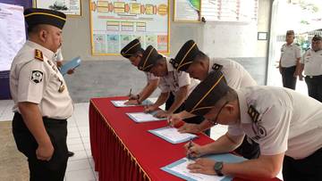 Jajaran Lapas Tahuna Tandatangani Komitmen Bersama Menuju WBBM