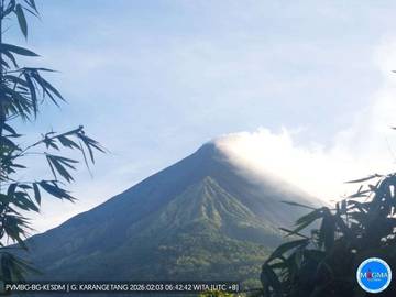 Kepundan Gunung Api Karangetang Terus Keluarkan  Asap