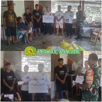 Koramil1301-02/Siau  Dampingi Penyaluran Bantuan BAZNAS di Bahu Sitaro