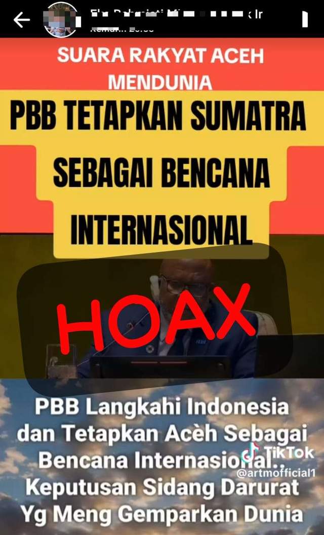 [HOAKS] Dunia Tetapkan Status Bencana Internasional untuk Indonesia