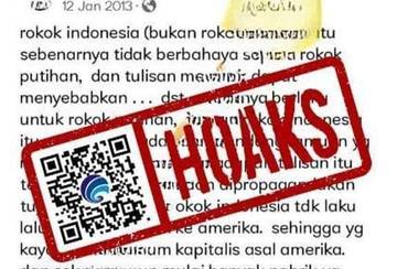 Hoaks Keretek Lebih Aman daripada Rokok Putih