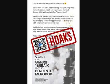 Hoaks, Vape Solusi Terbaik Berhenti Merokok