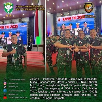 Pangdam IM mengikuti Rapim TNI 2025