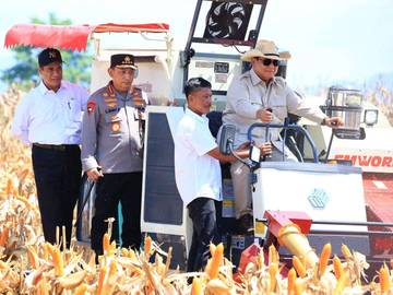 Presiden Prabowo Apresiasi  Panen Raya Jagung Polri