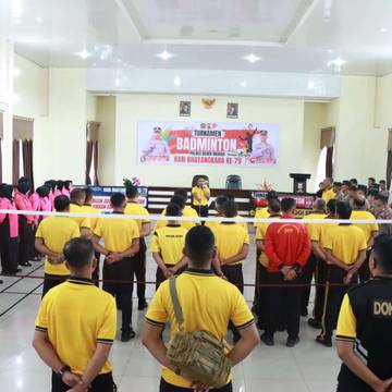 Turnamen Badminton Meriahkan Hari Bhayangkara di Bener Meriah
