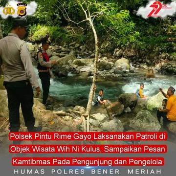 Polsek Pintu Rime Gayo  Patroli di Objek Wisata 