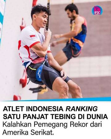 Kiromal Katibin  Peringkat 1 Dunia Speed Climbing
