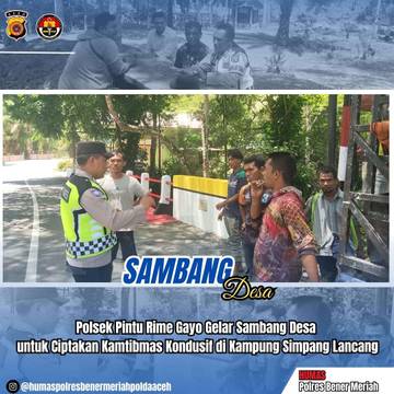 Polsek Pintu Rime Gayo Gelar Sambang Desa 