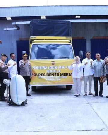 Bulog  Serap Jagung Petani Binaan Polres Bener Meriah