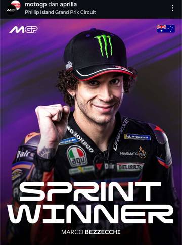 Hasil Sprint MotoGP Australia 2025: Bezzecchi on Fire