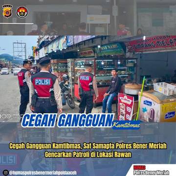 Cegah Gangguan Kamtibmas, Polres Bener Meriah Gencarkan Patroli