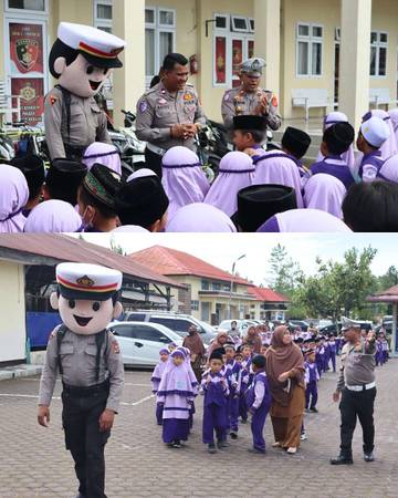 Siswa SDIT Al-Manar Outing Class di Polres Bener Meriah
