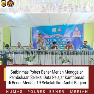 Polres Bener Meriah Gelar  Pemilihan Duta Pelajar