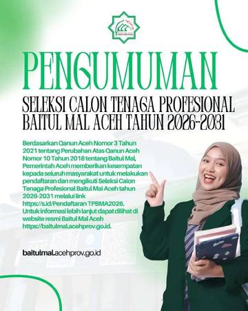 Baitul Mal Aceh Buka Seleksi Tenaga Profesional 
