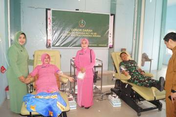 HUT Persit, Kodim 0119/BM Kumpulkan 80 Kantong Darah