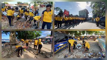 ​Polres Talaud Bersama Sejumlah Elemen  Kerja Bakti ​