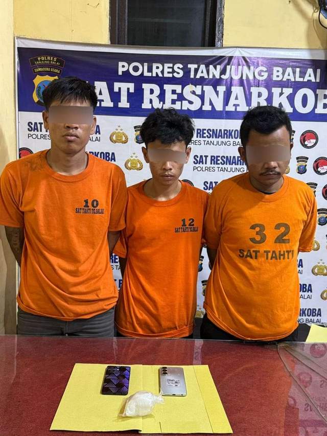 Polisi Tangkap Tiga Pengedar Narkoba di Teluk Nibung