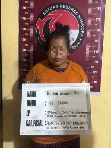 Polres Tanjungbalai Tangkap Perempuan Penjual Narkoba di Rumahnya
