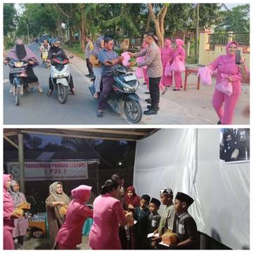 Polsek STR Bagikan Takjil dan Santuni Anak Yatim