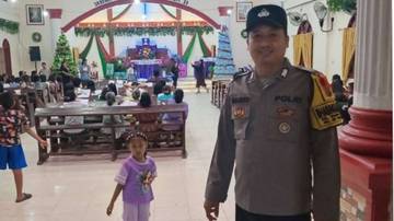 Polisi Amankan Perayaan Natal HKBP Pasar Baru Tanjungbalai