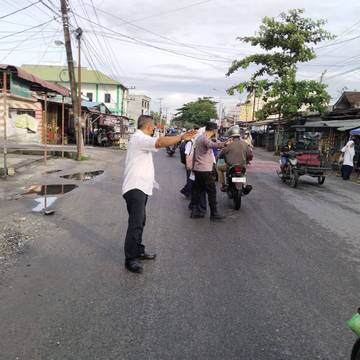 Polres Tanjungbalai Urai Macet Jam Sibuk