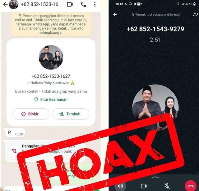Hoax, Nomor Handphone Atas Nama Hafiza Roby Tersebar