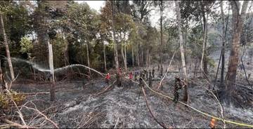 Tim Gabungan Padamkan Kebakaran Lahan di Bukit Baigon