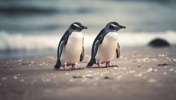 Penguin Lamar Pasangan Pakai Batu Unik