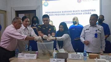 Disaksikan Tersangka, BNNP Kaltara Musnahkan Sabu 66,82 Gram 