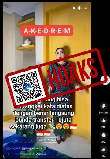 (Hoaks) Selebriti Ashanty Membagikan Uang dengan Cara Merangkai Kata