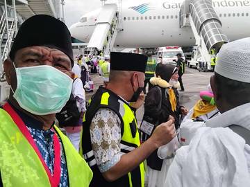 Jemaah Haji Kloter 13 Malut Tiba di Makassar