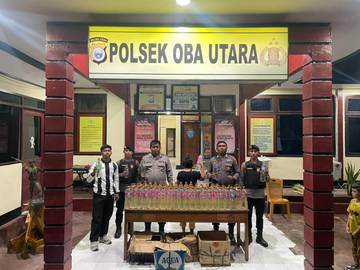 Polsek Oba Utara Gagalkan Penyelundupan 109 Botol Miras