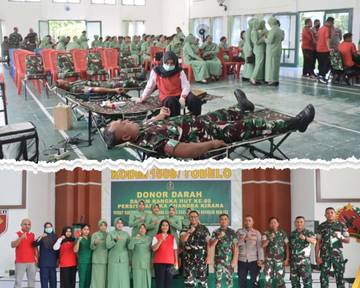Donor Darah Kodim Tobelo Peringati HUT Persit Ke-80