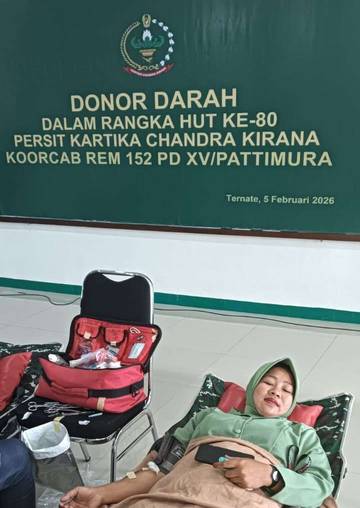 Persit KCK Kodim 1501 Ternate-donor Darah HUT ke-80