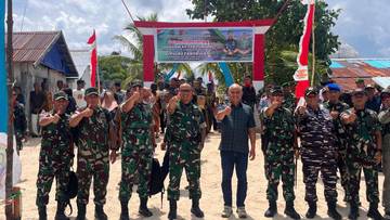 Pangdam XV/Pattimura Kunjungi Pos Pamtas Terluar Di Warabal