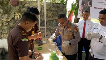 Polres dan Kejari Maluku Tenggara Musnahkan Barang Bukti