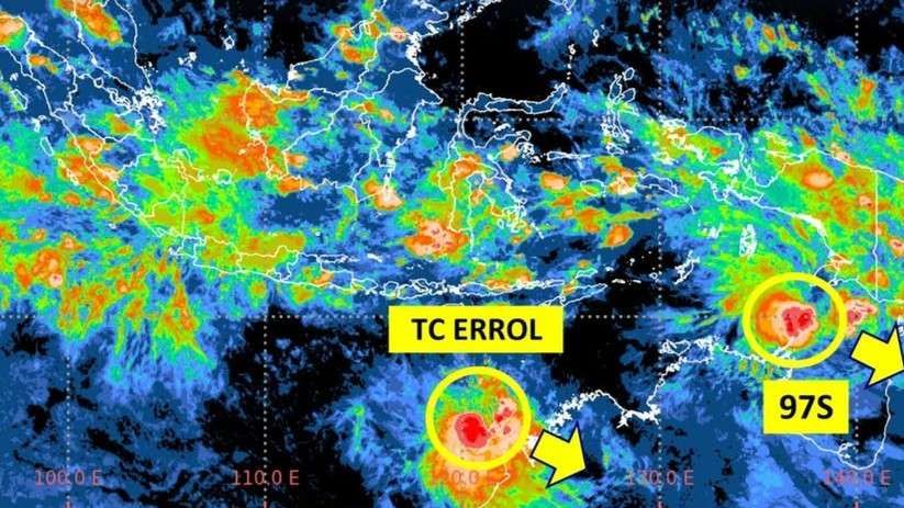 Cyclone Errol Detected in Southern Indonesia Waters