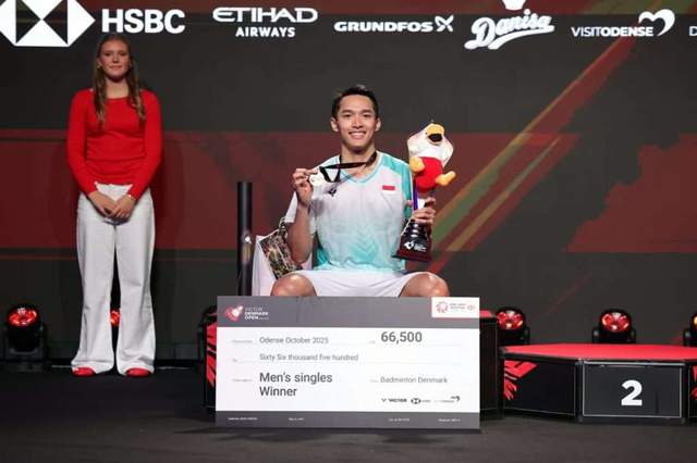 Comeback Dramatis, Jonatan Christie Juarai Denmark Open 2025