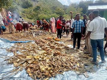 Umat Muslim di Apenas  Wamena Rayakan Idul Fitri Dengan “Bakar Batu”
