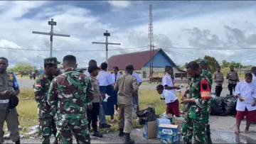 Kodam XVII/Cendrawasih dan Polres-Nduga laksanakan Karya-Bhakti di Kenyam