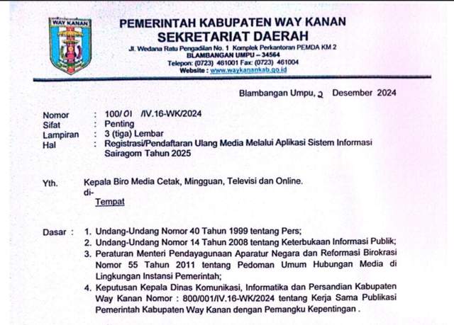 Registrasi dan Pendaftaran Media Masa Tahun 2025