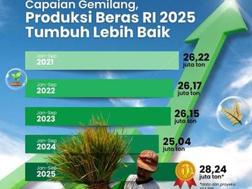Produksi Beras Nasional Catatkan Pertumbuhan Positif