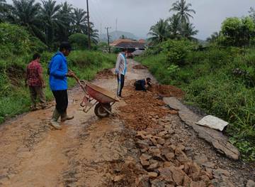Warga Swadaya Perbaiki Jalan Tanjung Bulan Menuju Kotaway 