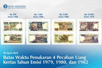 Bank Indonesia Mencabut 4 Uang Pecahan Rupiah Dari Peredaran