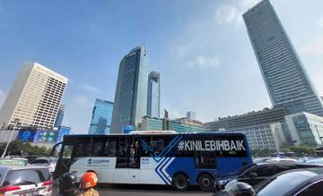 HUT Jakarta, Naik Transjakarta Cuma Rp 1 